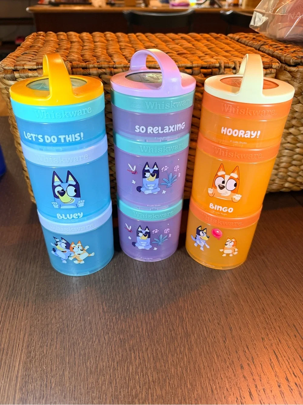 Set of 3 Bluey Stackable Snack Containers - (3 containers in each stack)
